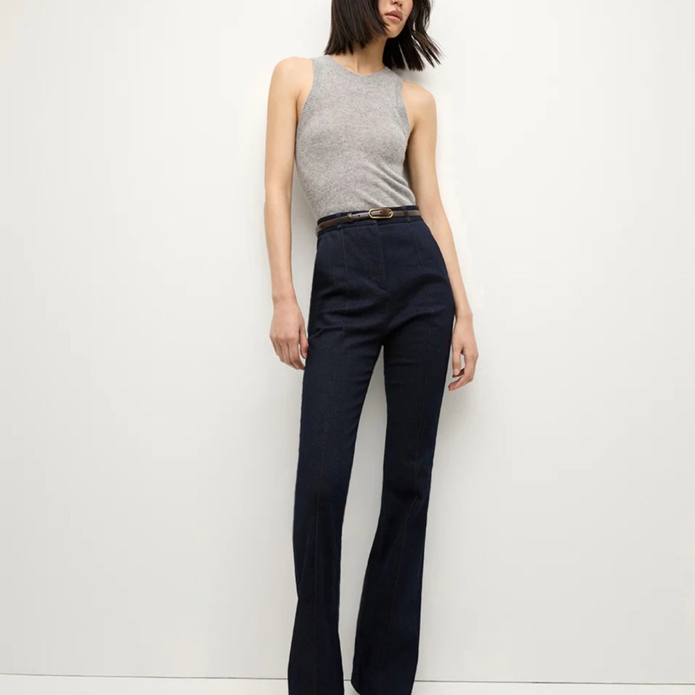 Veronica Beard Navy Gracie Flare Pants